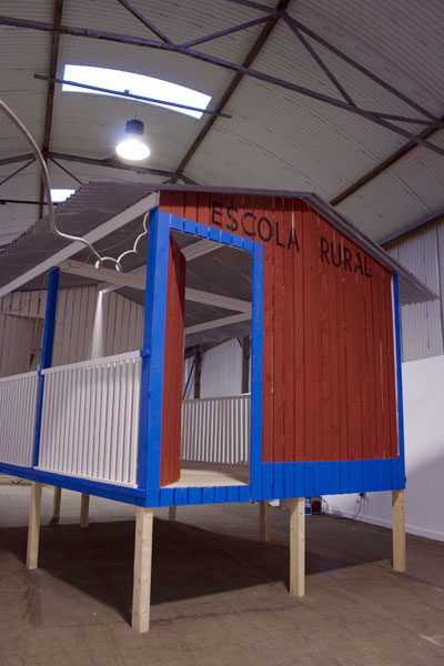'Marjetica Potrc: Xapuri: Rural School, 2006, building materials, energy and communication infrastructure; photo Jonathan Sammon; courtesy the artist / Meulensteen Gallery, NY / Tulca
