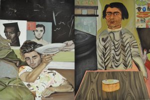 Salvatore Fullam, Me and My Ma’s Hand, 2013, oil on canvas, and Self-Portrait on my 22nd Birthday, 2016, oil on canvas, images courtesy of the artist.