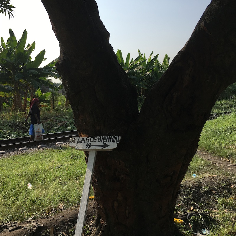 Sign to the Lagos Biennial\