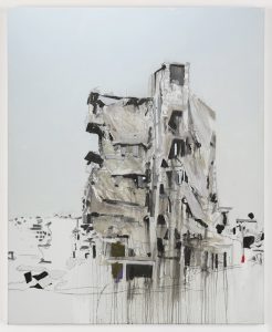 Brian Maguire, Aleppo 3, 2017. acrylic on linen, 210 x 170 cm. Image courtesy the artist and Kerlin Gallery.