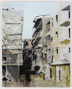 Brian Maguire, Aleppo 1, 2017. acrylic on linen, 200 x 160 cm. Image courtesy the artist and Kerlin Gallery.