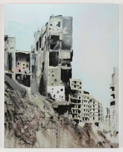Brian Maguire, Aleppo 2, 2017. acrylic on linen, 200 x 160 cm. Image courtesy the artist and Kerlin Gallery.