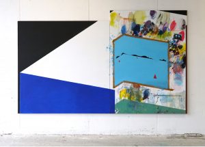 Ramon Kassam, Study for a Studio by the Sea, 2018, Acrylic on linen, 330x200cm. Photo courtesy of the artist.