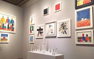 Fig 12. The Kazimir Malevich room, a reconstruction of a room from the 1932 exhibition Fifteen Years of Artists of the Soviet Republic in Revolution: Russian Art 1917-1932, Royal Academy, London, 2017