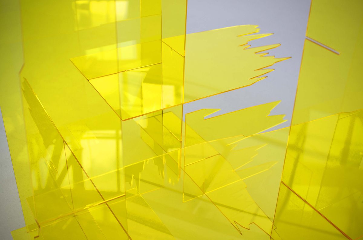 Niamh Schmidtke, Plane No.7 (2019) Perspex, Detail side view. Image courtesy of the the artist.