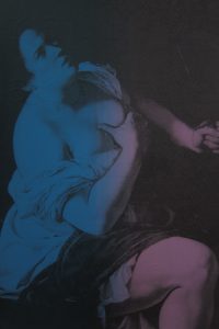 Zara Sargent, After Gentileschi - 'Lucretia' - Rapists are the Only Cause of Rape, Silkscreen & Blind Embossment, 2019. Image courtesy of the writer.