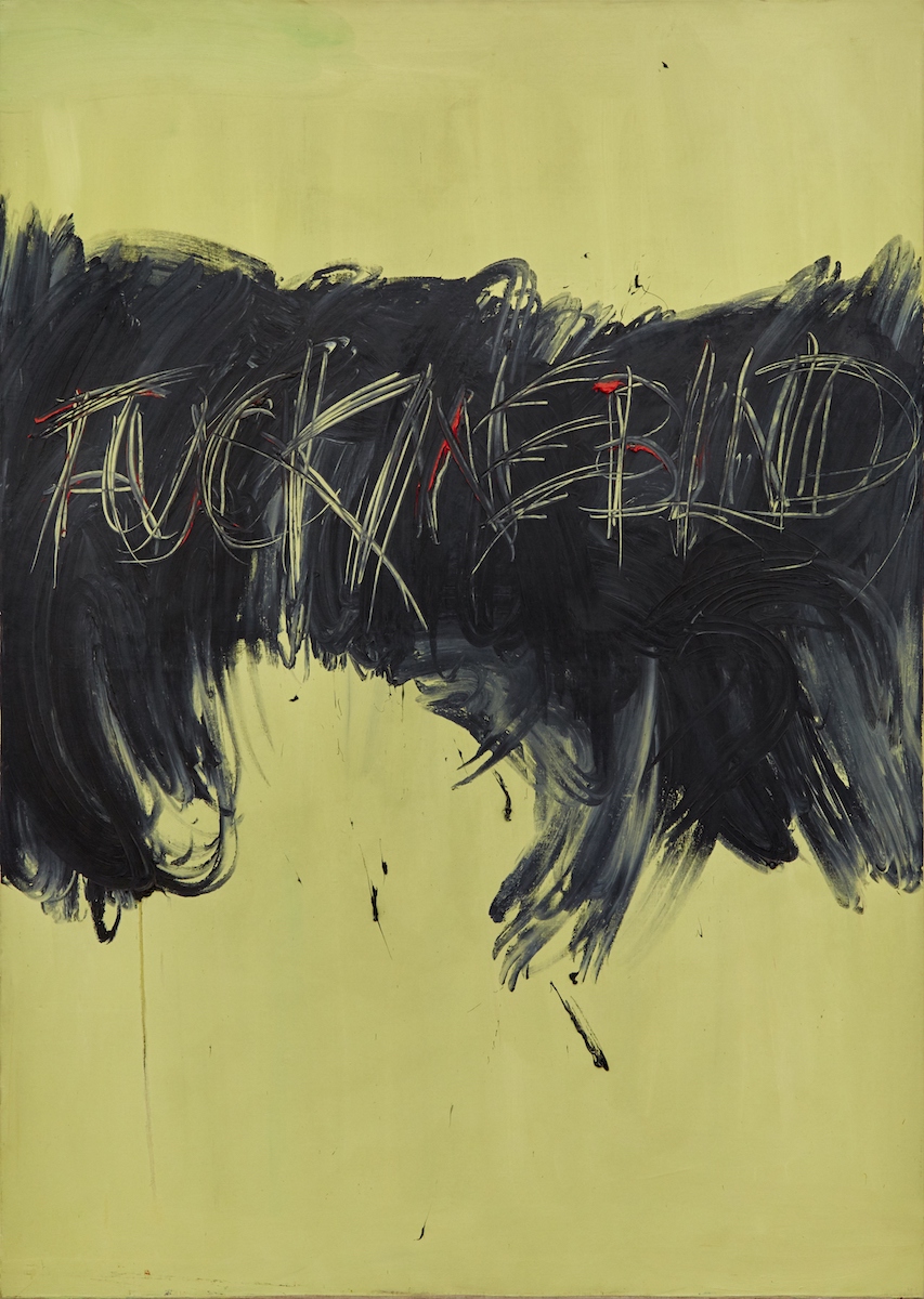 Derek Jarman, Fuck me blind, 1993, oil on canvas, 251 x 179 cm, Courtesy of Keith Collins Will Trust and Amanda Wilkinson Gallery, London